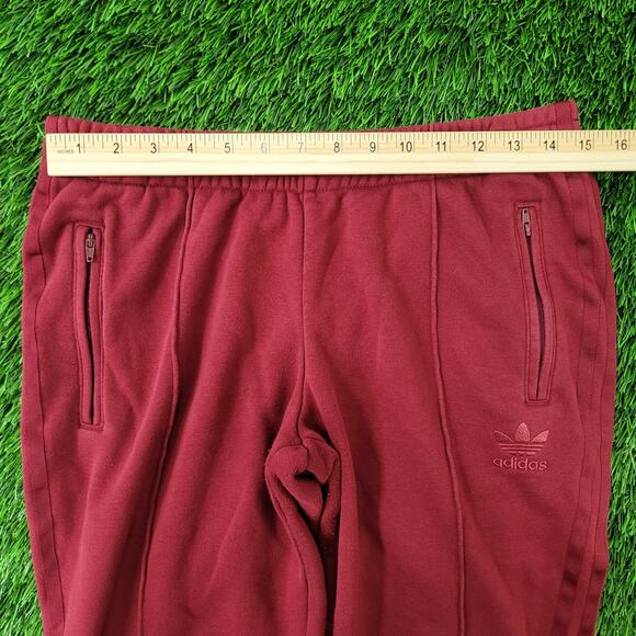 ADIDAS Trefoil Pants Womens M/L 10 Burgundy Sweatpants - Picture 10 of 16